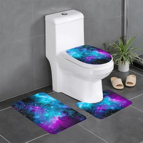 Fgwaauh Lila Sternenhimmel Badezimmerteppich-Set, 3-teilig, rutschfeste weiche Teppichmatten, U-förmige Toilette für Badezimmer, Badewanne, Dusche Fgwaauh Lila Sternenhimmel Badezimmerteppich-Set, 3-teilig, rutschfeste weiche Teppichmatten, U-förmige Toilette für Badezimmer, Badewanne, Dusche von Fgwaauh
