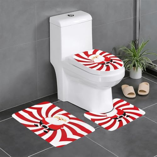 Fgwaauh Niedlicher Weihnachtsmann-Badezimmerteppich-Set, 3-teilig, rutschfeste, weiche Teppichmatten, U-förmige Toilette für Badezimmer, Badewanne, Dusche Fgwaauh Niedlicher Weihnachtsmann-Badezimmerteppich-Set, 3-teilig, rutschfeste, weiche Teppichmatten, U-förmige Toilette für Badezimmer, Badewanne, Dusche von Fgwaauh
