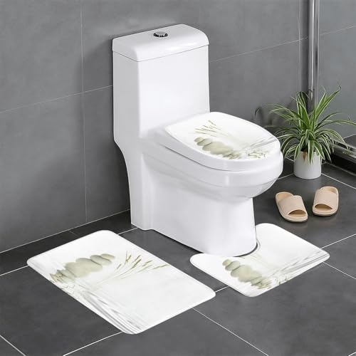 Fgwaauh Pierres Naturelles Badezimmerteppich-Set, 3-teilig, rutschfeste weiche Teppichmatten, U-förmige Toilette für Badezimmer, Badewanne, Dusche Fgwaauh Pierres Naturelles Badezimmerteppich-Set, 3-teilig, rutschfeste weiche Teppichmatten, U-förmige Toilette für Badezimmer, Badewanne, Dusche von Fgwaauh