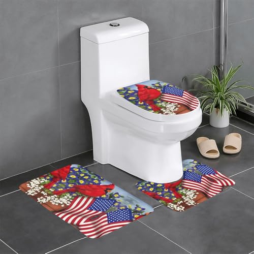 Fgwaauh Purple Morning Glory Badezimmerteppich-Set, 3-teilig, rutschfeste, weiche Teppichmatten, U-förmige Toilette für Badezimmer, Badewanne, Dusche Fgwaauh Purple Morning Glory Badezimmerteppich-Set, 3-teilig, rutschfeste, weiche Teppichmatten, U-förmige Toilette für Badezimmer, Badewanne, Dusche von Fgwaauh