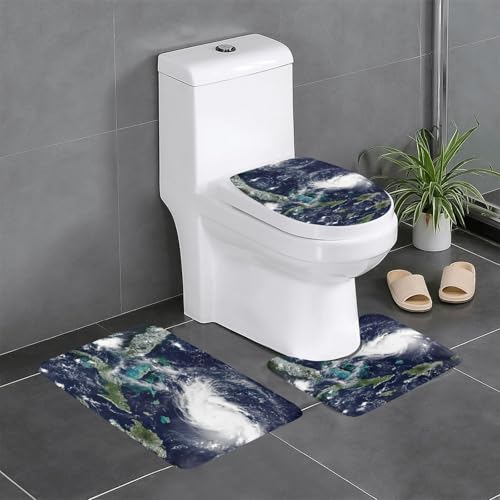 Fgwaauh Sea Badezimmerteppich-Set, 3-teilig, rutschfeste weiche Teppichmatten, U-förmige Toilette für Badezimmer, Badewanne, Dusche Fgwaauh Sea Badezimmerteppich-Set, 3-teilig, rutschfeste weiche Teppichmatten, U-förmige Toilette für Badezimmer, Badewanne, Dusche von Fgwaauh