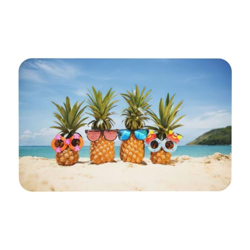 Fgwaauh Seaside Beach gelbe geometrische Ananas-Kieselgur Duschmatte, rutschfest, super saugfähig, schnell trocknend, Badezimmer-Bodenmatte Fgwaauh Seaside Beach gelbe geometrische Ananas-Kieselgur Duschmatte, rutschfest, super saugfähig, schnell trocknend, Badezimmer-Bodenmatte von Fgwaauh