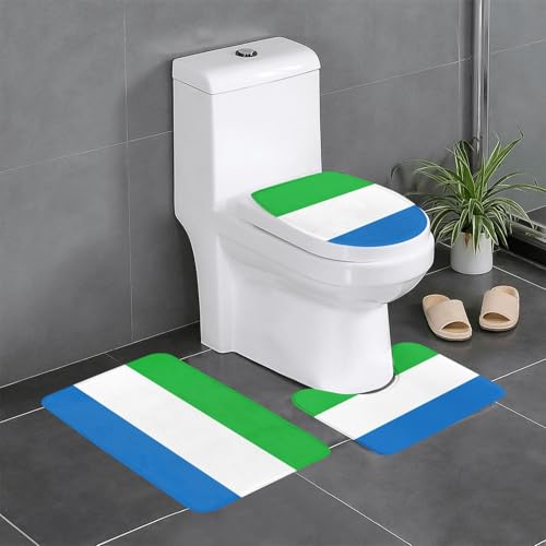 Fgwaauh Sierra Leone Flaggen-Badezimmerteppich-Set, 3-teilig, rutschfeste, weiche Teppichmatten, U-förmige Toilette für Badezimmer, Badewanne, Dusche Fgwaauh Sierra Leone Flaggen-Badezimmerteppich-Set, 3-teilig, rutschfeste, weiche Teppichmatten, U-förmige Toilette für Badezimmer, Badewanne, Dusche von Fgwaauh