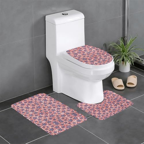 Fgwaauh Stars and Wavy Stripes Badezimmerteppich-Set, 3-teilig, rutschfest, weiche Teppichmatten, U-förmige Toilette für Badezimmer, Badewanne, Dusche Fgwaauh Stars and Wavy Stripes Badezimmerteppich-Set, 3-teilig, rutschfest, weiche Teppichmatten, U-förmige Toilette für Badezimmer, Badewanne, Dusche von Fgwaauh