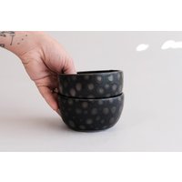 2 Kleine Schälchen Aus Porzellan, Mattschwarz Und Bronzefarben, Handgemacht von FharStudio