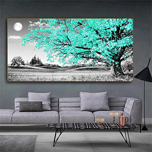 5D Groß Diamant Malerei Kit Moderner bunter Baum DIY Set Erwachsene Kinder Diamond Painting Square Drill Kristall Glitzersteine Art Craft Gemälde, Kreuzstich Embroidery Kit Wall Decor 40x80cm10616 von Fheeao