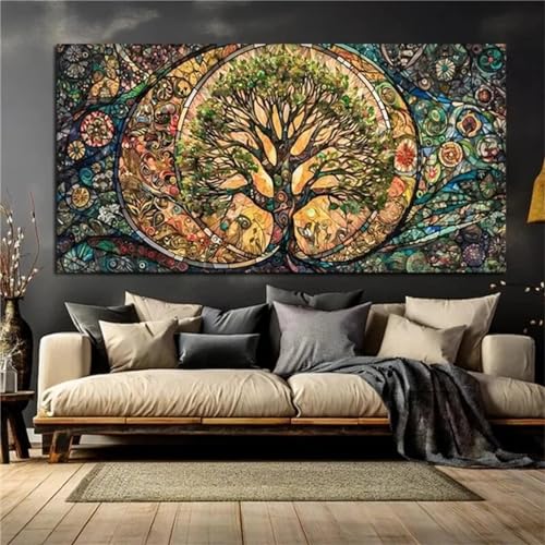 Lebensbaum Diamond Painting, DIY 5D Diamont Painting Bilder Retro Diamand Painting Erwachsene Groß XXL 140x60cm, Full Drill Runde Steine Stickerei Gemälde Set für Zimmer Deko Wohnzimmer Geschenk Lebensbaum Diamond Painting, DIY 5D Diamont Painting Bilder Retro Diamand Painting Erwachsene Groß XXL 140x60cm, Full Drill Runde Steine Stickerei Gemälde Set für Zimmer Deko Wohnzimmer Geschenk von Fheeao