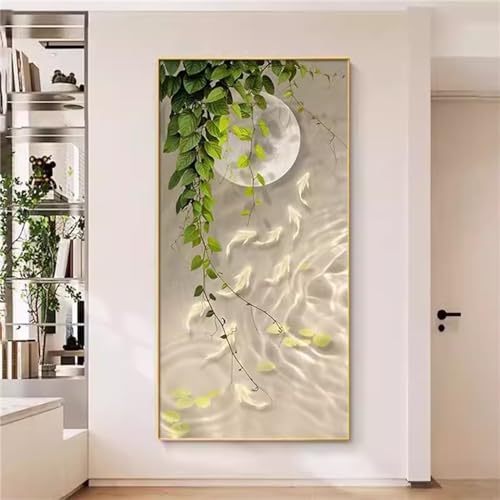 Mond Diamond Painting, DIY 5D Diamont Painting Bilder Nachfrage Diamand Painting Erwachsene Groß XXL 115x50cm, Full Drill Eckige Steine Stickerei Gemälde Set für Zimmer Deko Wohnzimmer Geschenk von Fheeao