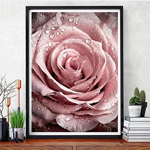 Rosa Rosen Diamond Painting Set, 5D Diamant Painting Bilder Erwachsene Kinder DIY Mosaikherstellung Zubehör Voll Set, Diamant Malerei Art Craft für Home Wand Décor Gemälde Geschenk 35x50cm Z-5571 von Fheeao