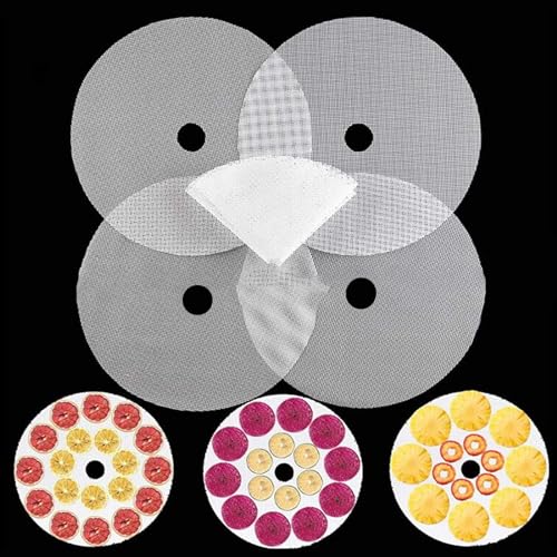 Fhioevt 5 Stück Dörrfolie Runde Silikon Dehydrator Blätter 33 cm Antihaft Frucht Dehydrator Matten Wiederverwendbare Dampfmatten Netzfolie Rund Dörrfolie für Dörrautomat Obsttrockner von Fhioevt