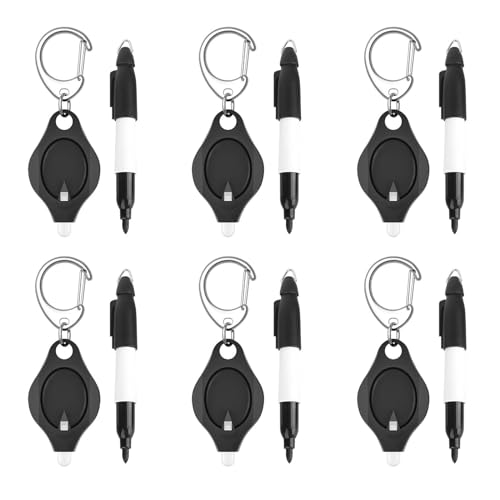 Fhkpsqkcn 12pcs LED Schlüsselbund Taschenlampe Und Permanent Marker Set Für Camping Wanderungen Freien Und Notfallbeleuchtung von Fhkpsqkcn