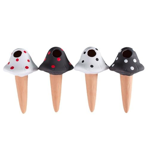 Fhkpsqkcn 4PCS Selbstbewässerung Pflanzer Einfügen Von Pflanzengasergütern Pilz Terrakotta Bewässerung Spikes Automatische Wasserbewässerung von Fhkpsqkcn