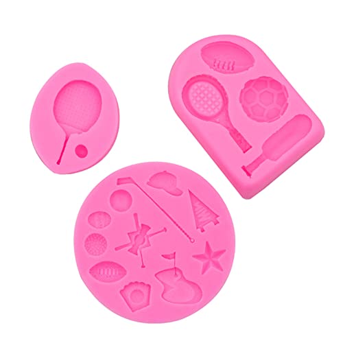Tischtennis Zucker Schokolade Fondant Form Backen Manuelle Gips Fußball Form Lebensmittel Grade Silikon Ornament Form von Fhkpsqkcn