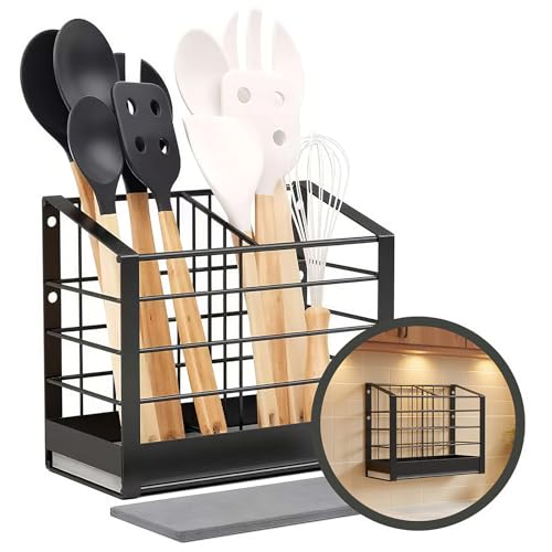 Fhlprte Küchenutensilienhalter, Besteckkorb, Abtropfgestell für Essstäbchen, 8.3*4.3*7 in,Bauernhaus-Kochutensilienaufbewahrung,für Küchenarbeitsplatte,Tisch. (2 Fächer) von Fhlprte