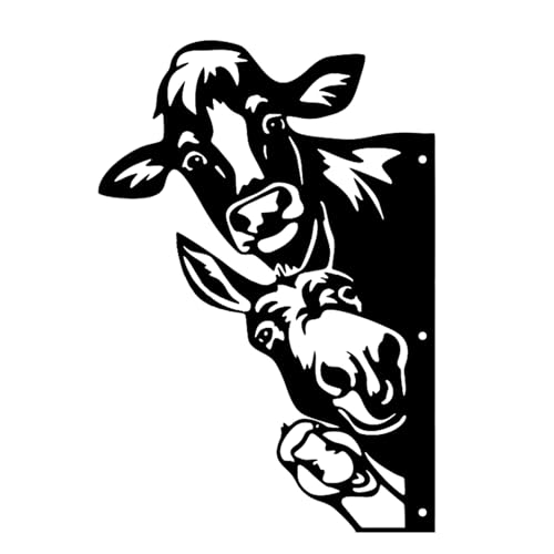 Fhlprte Tiere Gartenstecker,Schwarz Garten Innenhofdekoration,17 * 25cm Metall, rostige Gartendekoration,Silhouette Gartenstecker Rasen-Ornamente für Garten,Terrasse,Balkon,Bauernhof (Esel Ente) von Fhlprte