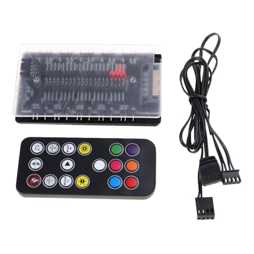 Fhsqwernm ARGB Und PWM HUB 10xPWM (4Pin) 10xARGB(3Pin) Anschlüsse Verbessern Die Erweiterungsfähigkeit. PWM Temperaturregelungsadapter von Fhsqwernm