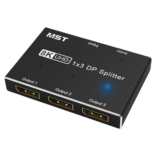 Fhsqwernm DisplayPort Zu DisplayPort HDTV Splitter Adapter 8K@60Hz 4K@120HZ 1 In 3 Out Richtungssplitter Monitore Für PC Host Fhsqwernm DisplayPort Zu DisplayPort HDTV Splitter Adapter 8K@60Hz 4K@120HZ 1 In 3 Out Richtungssplitter Monitore Für PC Host von Fhsqwernm