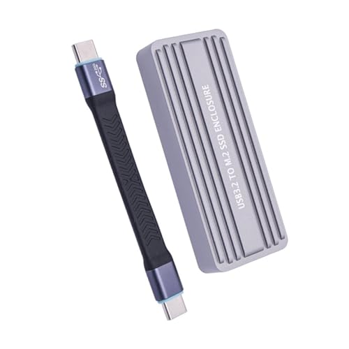 Fhsqwernm USB-C-Solid-Disk-Gehäuse für Doppelprotokolle 2242 2280, Aluminium, werkzeuglose Installation, unterstützt bis zu 4 TB, 20 Gbit/s von Fhsqwernm
