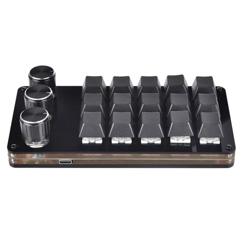 Fhsqwernm USB-Tastatur-Programmierpad mit 15 Tasten, mit 3 Knöpfen, mechanische Gaming-Tastatur, Handtastatur Fhsqwernm USB-Tastatur-Programmierpad mit 15 Tasten, mit 3 Knöpfen, mechanische Gaming-Tastatur, Handtastatur von Fhsqwernm