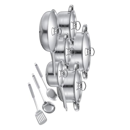 Modernes Kochset Für Nicht Stahl Mit 4 Suppentöpfen 2 Bratpfanne 6 Deckel Und Utensilien Für Familienmahlzeitenzubereitung Grip Cookware Set Modernes Kochset Für Nicht Stahl Mit 4 Suppentöpfen 2 Bratpfanne 6 Deckel Und Utensilien Für Familienmahlzeitenzubereitung Grip Cookware Set von Fhsqwernm