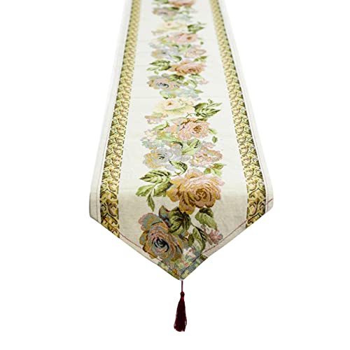 Stickerei-Tischdecke Blume für Schmetterlinge Tischläufer mit Ornamenten von Fhsqwernm
