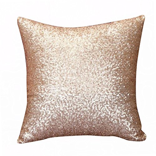 Fhuuly Kissenhülle Glitzer Pailletten Sofa Festival Kissenüberzug 40x40cm Auto Cafe Dekor Dekoratives Kissenbezug Taille Kissen Abdeckung Zierkissenbezüge(Gold) von Fhuuly