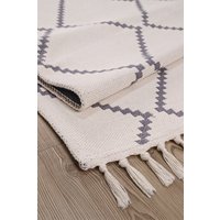 Handgemachte Wendbare Chindi Rag Rugs Aus Baumwolle, Handgewebter Gestreifter Badteppich Mit Quasten, Maschinenwaschbar von FiHome