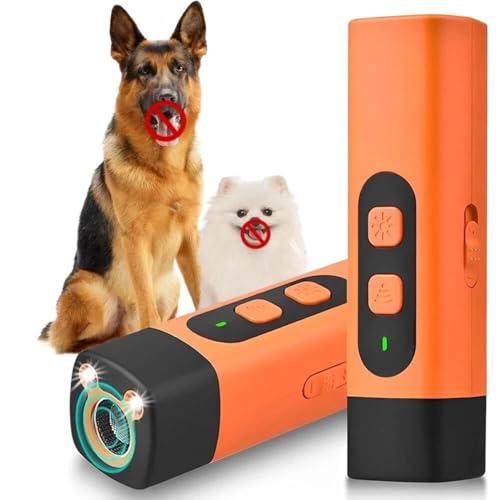 FiTspi Anti-Bell-Gerät für Hunde, 2-in-1-USB-Ultraschall-Hundevertreiber, Hunde-Bell-Abschreckungsgerät mit HD-Display und LED-Taschenlampe, humanes Haustier-Trainingsgerät für kleine, mittelgroße und von FiTspi
