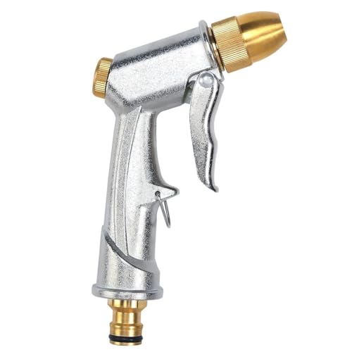 FiTspi Gartenschlauch-Spritzpistole mit Vollmessingdüse, Hochdruck-Sprühdüse, robuste Metall-Wasserpistole für Auto- und Haustierwäsche, Pflanzenbewässerung, Rasen- und Gartenreinigung von FiTspi