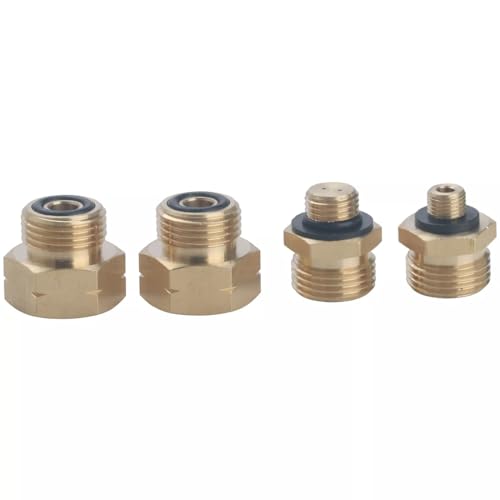 FiTspi Gasflaschen Adapter 4 Teiliges Gasflaschen Adapter Set Europa Gas Adapter Aus Messing für Anschluss von Druckreglern An AusläNdischen Gasflaschen von FiTspi