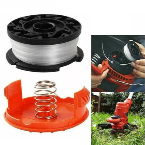 FiTspi Rasentrimmerspule für Black und Decker, 1 x Rasentrimmerschnur, Länge 9 m, Durchmesser 0,2 cm, mit Spulenabdeckung und Feder FiTspi Rasentrimmerspule für Black und Decker, 1 x Rasentrimmerschnur, Länge 9 m, Durchmesser 0,2 cm, mit Spulenabdeckung und Feder von FiTspi
