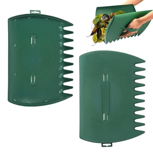 Fiacvrs Leaves Grabber, 2 Stück Handheld Garden Yard Leaf Grabber Leaf Collector Grabs Grab Grass Grabber mit Blattkrallen Laub Hand Rechen für Garten Laub Müll Gras Sammeln Entfernen (grün) von Fiacvrs