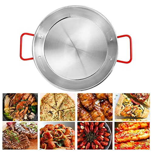 Fiacvrs Paella-Pfanne,Robuste Paellapfanne,Antihaftbeschichtet,Edelstahl induktionsgeeignet Paella-Pfanne,für alle Wärmequellen geeignet(Size:24cm) von Fiacvrs