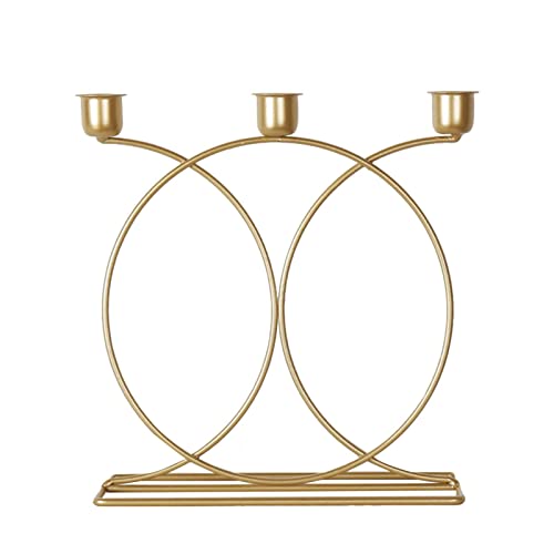 Fiacvrs Kerzenständer, Handgemachte Kerzenhalter Stabkerze DIY Restaurant Eisen Hochzeit Vintage Home Dekoration 3D Nordic Style Gold(Size:DREI kerzenständer) von Fiacvrs