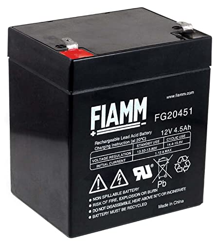FIAMM Bleiakku FG20451 12V 4,5Ah Vlies Blei Akku USV FG 20451 Gel Batterie AGM Faston 4,8mm von Fiamm