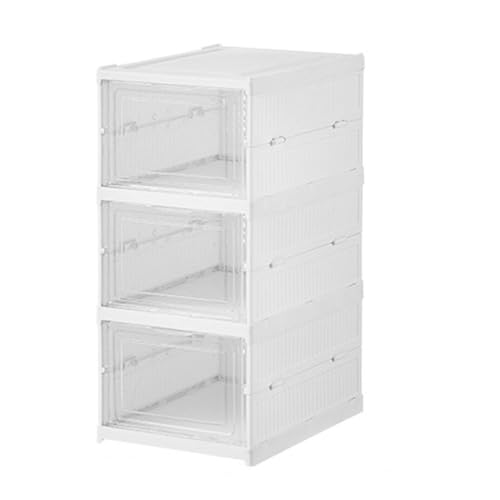 Fiauli Clear Türschuhhalter großer Kapazitätschrank Transparent Box mit sichtbarem, stapelfestem, faltbarem Speicher Dreifach Schicht von Fiauli