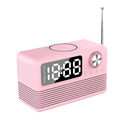 Fiauli Digitaler Wecker USB-Lade-Bluetooth-kompatibler Lautsprecher mit 15W schnellem drahtlosen Ladegerät Multifunktional 4-in-1-Funkanschluss FM LED-Anzeige Compact Rosa Fiauli Digitaler Wecker USB-Lade-Bluetooth-kompatibler Lautsprecher mit 15W schnellem drahtlosen Ladegerät Multifunktional 4-in-1-Funkanschluss FM LED-Anzeige Compact Rosa von Fiauli