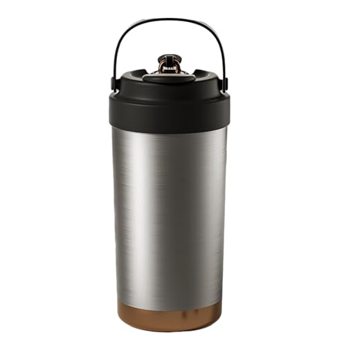 Fiauli Edelstahl Stahlstangen Tasse Doppelwand Isolierte Tasse Kaffee mit Keramik innerer Liner Reisen 500 ml wiederverwendbares tragbares, lecksicheres Design für Heimauto Silber 500 ml von Fiauli