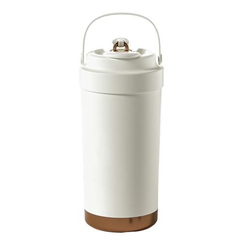 Fiauli Edelstahl Stahlstangen Tasse Doppelwand Isolierte Tasse Kaffee mit Keramik innerer Liner Reisen 500 ml wiederverwendbares tragbares, lecksicheres Design für Heimauto Weiß 500 ml von Fiauli