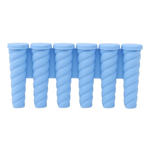 Fiauli Eiswürfelform mit einzigartigem Zylinderdesign tiefere Versiegelungsabdeckung Großes Silikonschalen einfache Demolding raumsparende EIS am Stiel für längere Kühlzeit Blau 6pcs von Fiauli