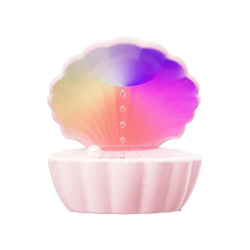 Fiauli Elegantes Wassertropfen-Design Luftbefeuchterluft mit Bluetooth-Lautsprecher 550 ml Tank Multi-Color Night Light Mini Leichter Cooler Nebel für Wohnkultur Entspannung Rosa von Fiauli