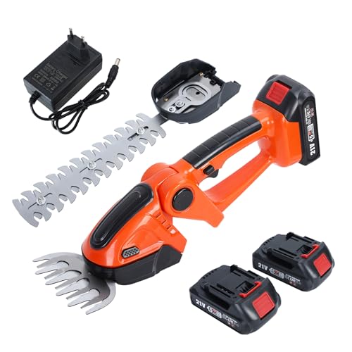 Fiauli Elektroscherde Trimmer, 21 V 90 Grad Verstellbarer Hedge -Trimmer schnurlos, 2 in 1 Mini -Hedges Trimm- und Grasschere, Handheld Electric Gras Trimmer mit 2 wiederaufladbaren Batterien und Lad Fiauli Elektroscherde Trimmer, 21 V 90 Grad Verstellbarer Hedge -Trimmer schnurlos, 2 in 1 Mini -Hedges Trimm- und Grasschere, Handheld Electric Gras Trimmer mit 2 wiederaufladbaren Batterien und Lad von Fiauli
