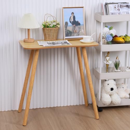 Fiauli Ergonomische Design Computer Desk, 70 x 73 x 40 cm Moderer Home Office Study Desk, Studentin Kleiner Schleibtisch, MIT FOWEN Beinen, Geräusiger Desktop Holzfarbe von Fiauli