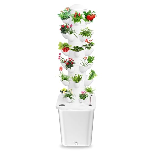Fiauli Hydroponischer Anbauturm mit 10 -l -Tank, 6 Schichten 30 Pflanzen Innenhydrokroponik Wachstumssystem, Soilless Kultivation Kräuter Obst Gemüse vertikaler Pflanzer Tower Kit Kit Weiß Fiauli Hydroponischer Anbauturm mit 10 -l -Tank, 6 Schichten 30 Pflanzen Innenhydrokroponik Wachstumssystem, Soilless Kultivation Kräuter Obst Gemüse vertikaler Pflanzer Tower Kit Kit Weiß von Fiauli