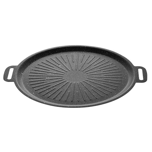Fiauli Induktionskocher BBQ-Tablett Multifunktionsfunktion Nicht-Ausgleichsgrill Leichtes runde Grillpfanne zum Backen von Grillen Camping kompatibel mit Gasherde-Kocher C 30 cm von Fiauli