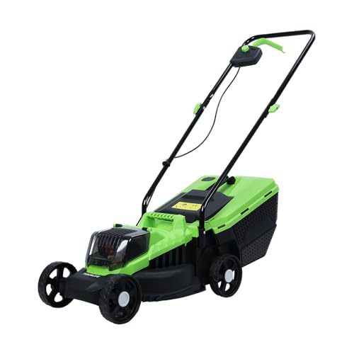 Fiauli Leistungsstarker elektrischer Rasenmäher, 1600 W 3600 U/min Walk-Behind 25-45-65 cm einstellbar, selbst angetrieben, schnurloser Druck, mit verbessertem bürstenlosen Motor, Grün von Fiauli
