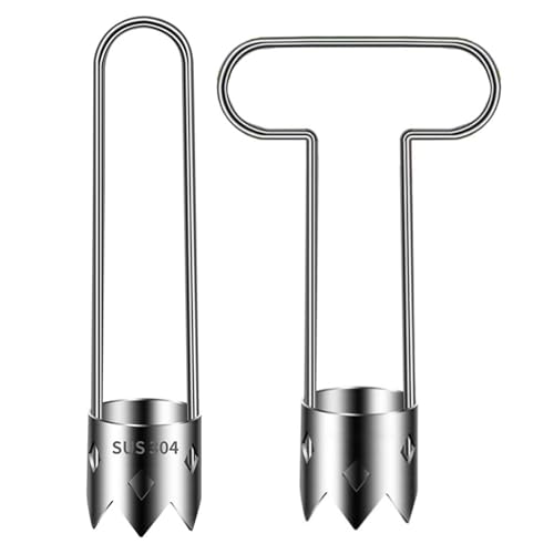 Fiauli Obstkernentferner Easy Entfernung Werkzeug 2pcs Rot Paprika Corer Edelstahl Gemüse Gadget Sharp Blade Extractor für mühelose Sets von Fiauli