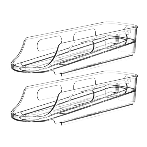 Fiauli Raumsparende Eierbehälter Automatische Rolllagerstange große Kapazität Transparentes Design Kühlschrank Organizer Halter Easy-Access Küche Dual-Layer von Fiauli