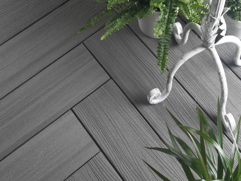 Fiberdeck Terrassendiele WPC Harmony Ocean Grey - 23 mm stark, LxB: 300x13,8 cm, strukturiert, Massivprofil von Fiberdeck