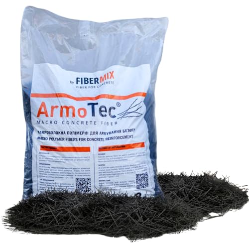 ArmoTec 40 mm Statikfaser - Hochleistungs-Makrofaser als Betonstahl-Ersatz | Perfekt für Bodenplatten und Betonreparaturen Fibermix (3kg) von Fibermix